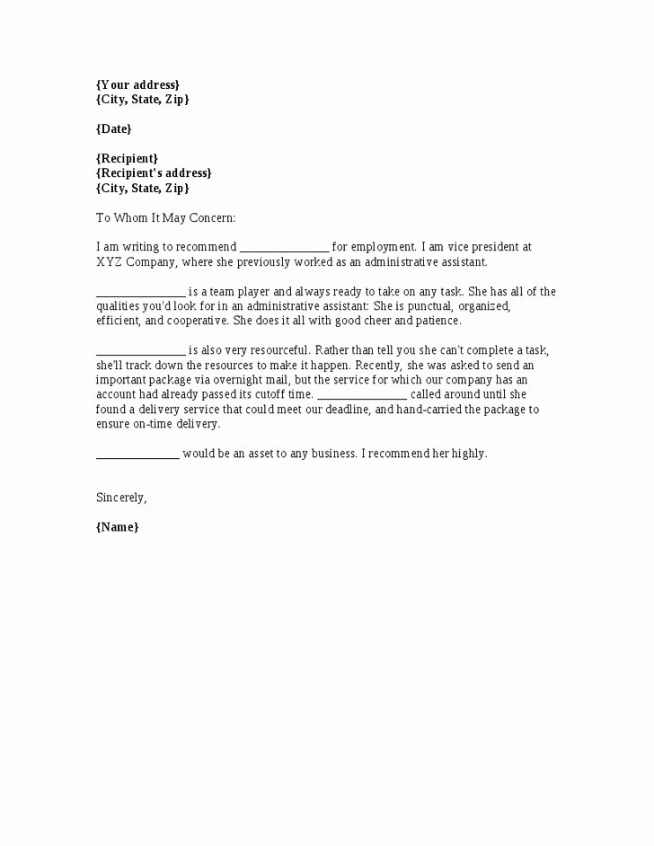 Letter Of Recommendation for Secretary Fresh Sample Letter Re Mendation Secretary Tripevent