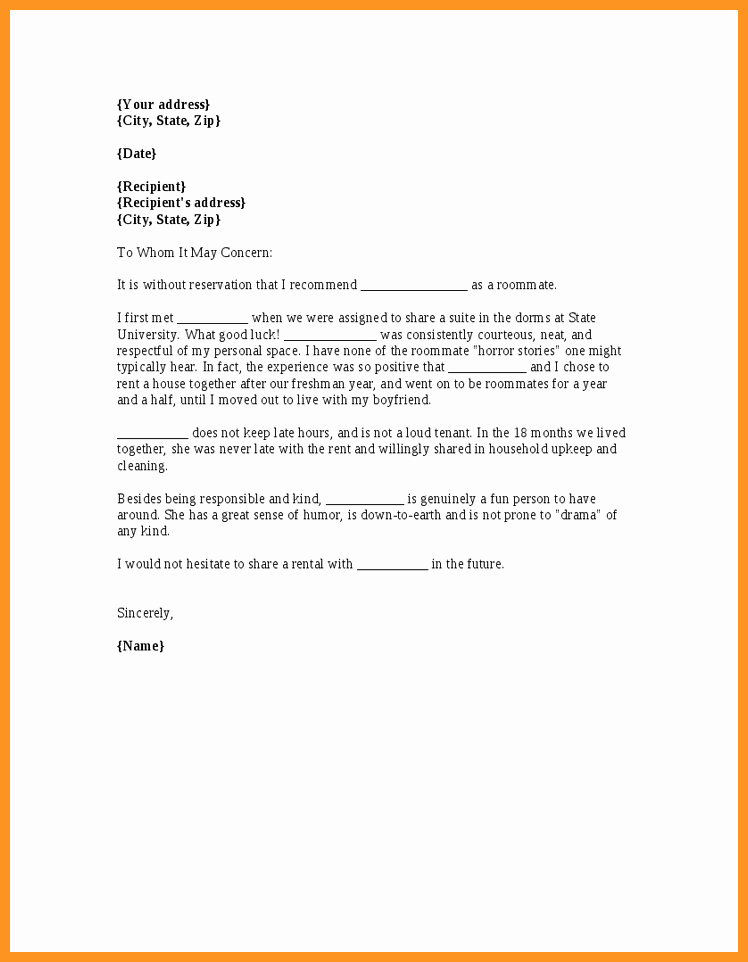 Letter Of Recommendation for Tenant Best Of 7 8 Tenant Reference