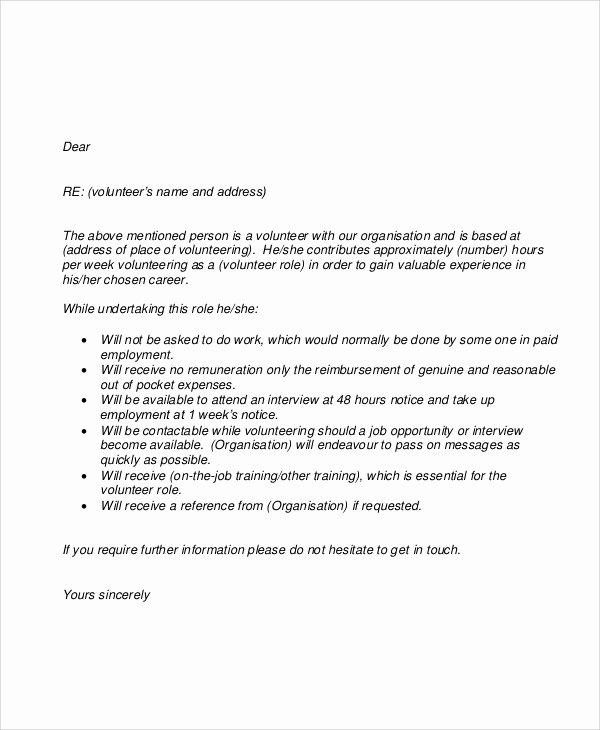 Letter Of Recommendation for Volunteer Beautiful 59 Reference Letters Word Google Docs Apple Pages