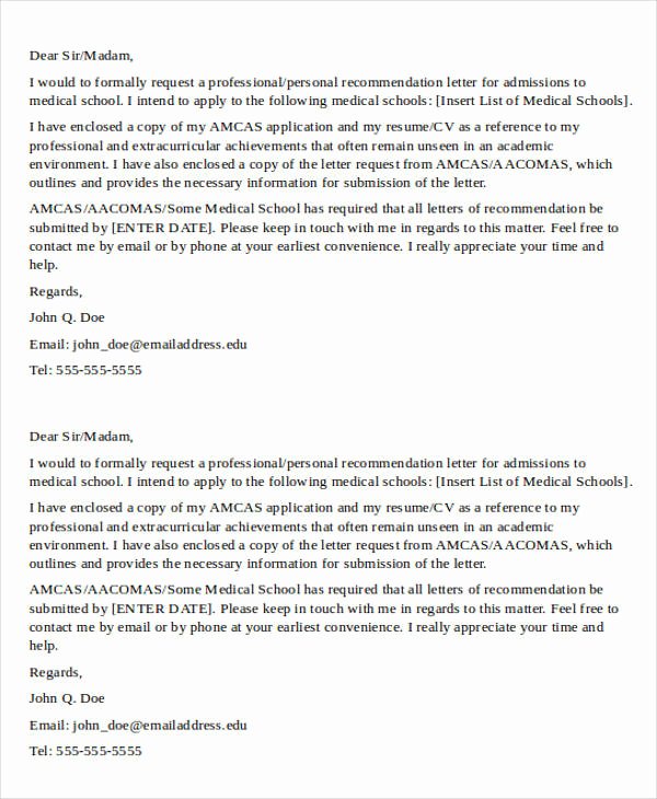 Letter Of Recommendation From Doctor Beautiful 8 Medical School Re Mendation Letter – Pdf Word