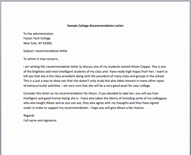 Letter Of Recommendation Nurse Awesome 5 Letter Of Re Mendation for Nursing School Templates