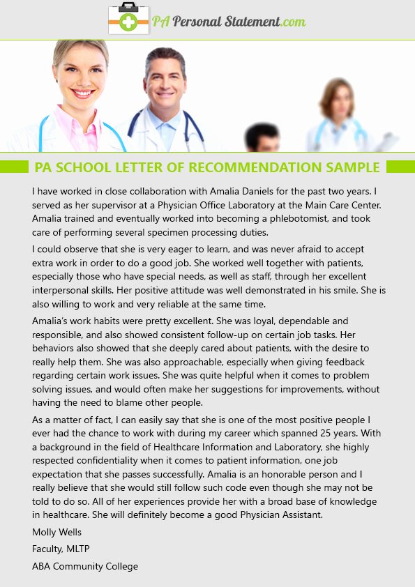 Letter Of Recommendation Pa School Unique Professional Pa School Personal Statement Samples
