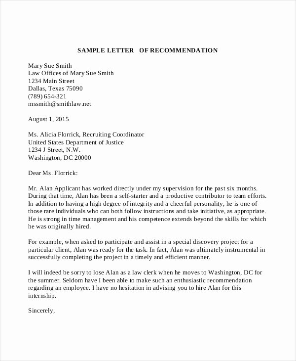 Letter Of Recommendation Pdf Luxury 40 Re Mendation Letter Templates In Pdf
