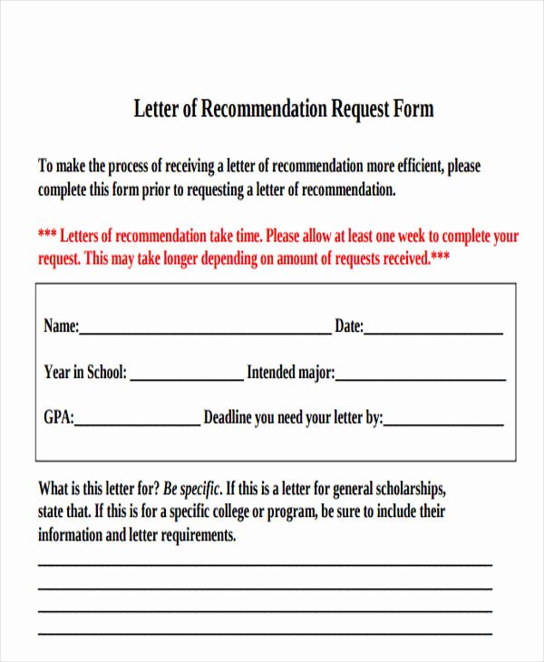Letter Of Recommendation Questionnaire Fresh 45 Free Re Mendation Letter Templates