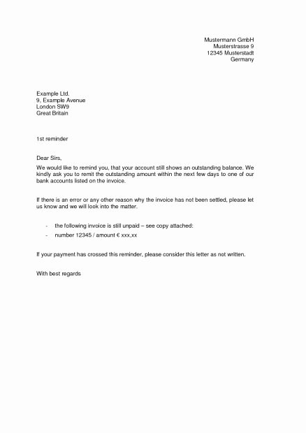 Letter Of Recommendation Reminder Elegant Outstanding Payment Reminder Letter Examples Payment Pdf