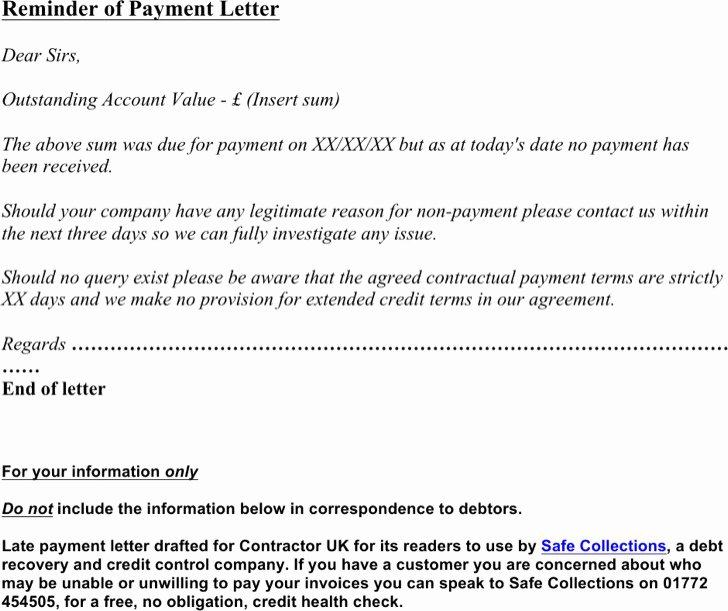 Letter Of Recommendation Reminder New 7 Payment Reminder Letter Templates Free Download