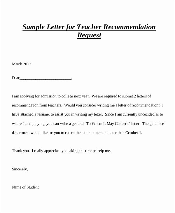 Letter Of Recommendation Request Sample Elegant Examples Of Re Mendation Letter