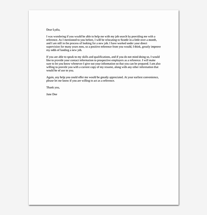 Letter Of Recommendation Request Template Lovely Reference Letter Template 50 for Word &amp; Pdf format