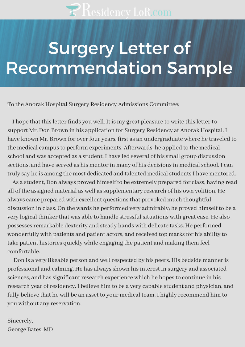 Letter Of Recommendation Residency Sample Unique Reliable Surgery Letter Of Re Mendation assistance