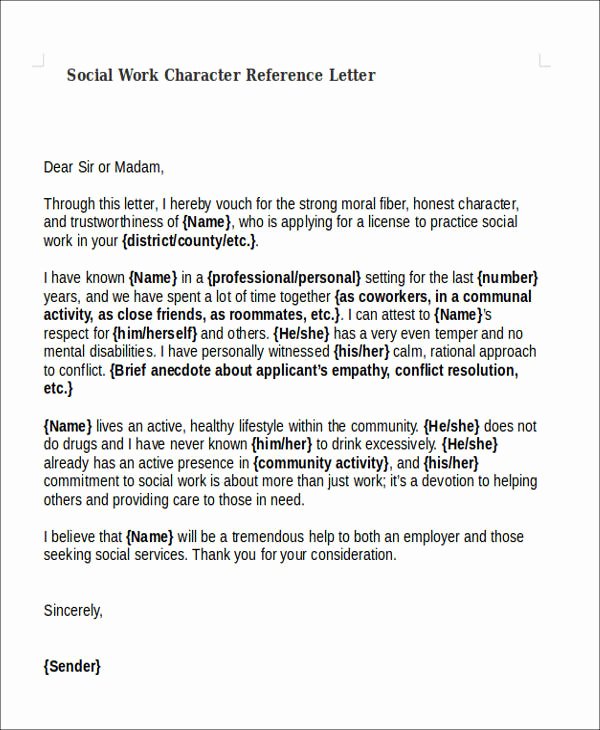 Letter Of Recommendation social Work Luxury 22 Work Letter Samples