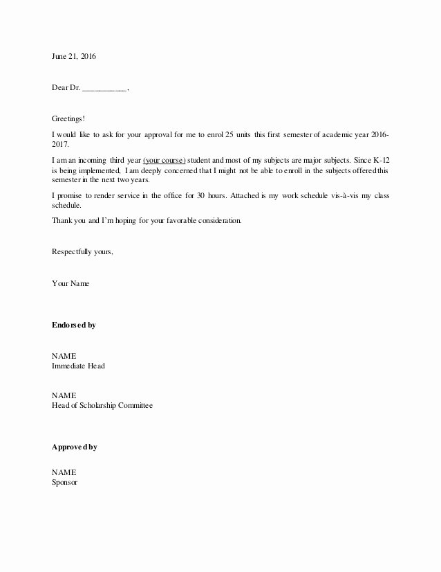 Letter Of Request format Luxury Sample Letter Request for Additional Units for Working