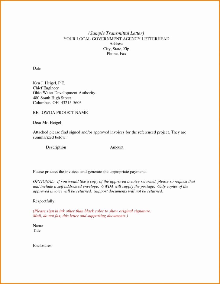 Letter Of Transmittal format Awesome Example Letter Transmittal