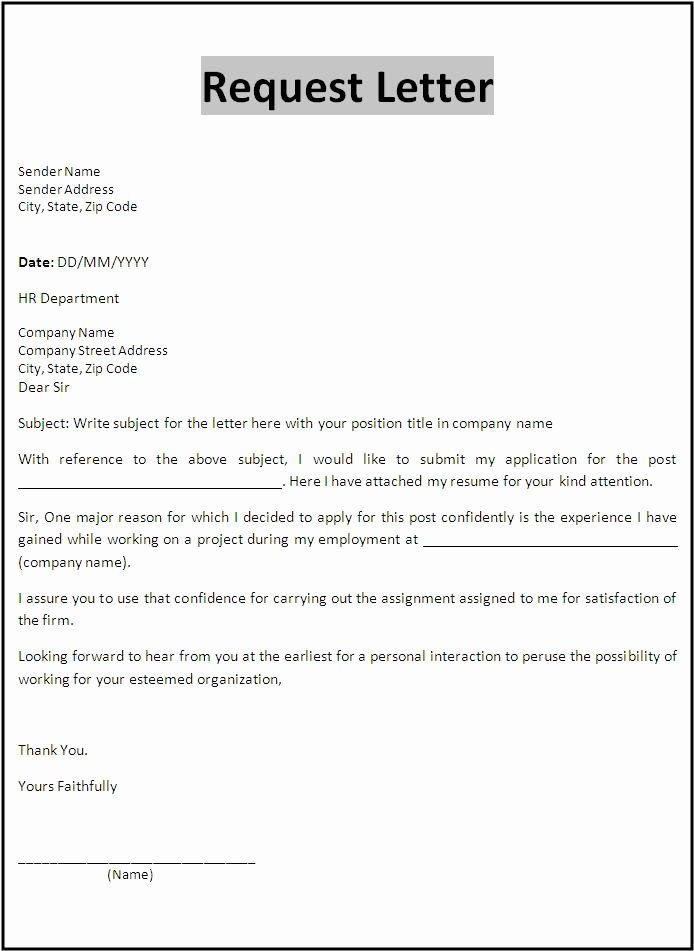 Letter Requesting Letter Of Recommendation Elegant Request Reference Letter Template