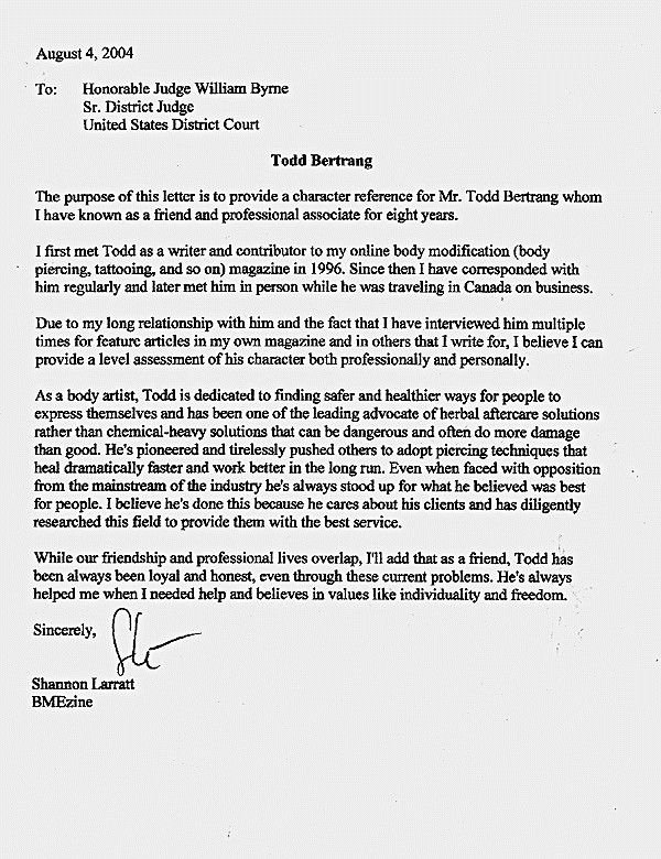 Letter to A Judge format New Letters Judges before Sentencing Sample Character Letter