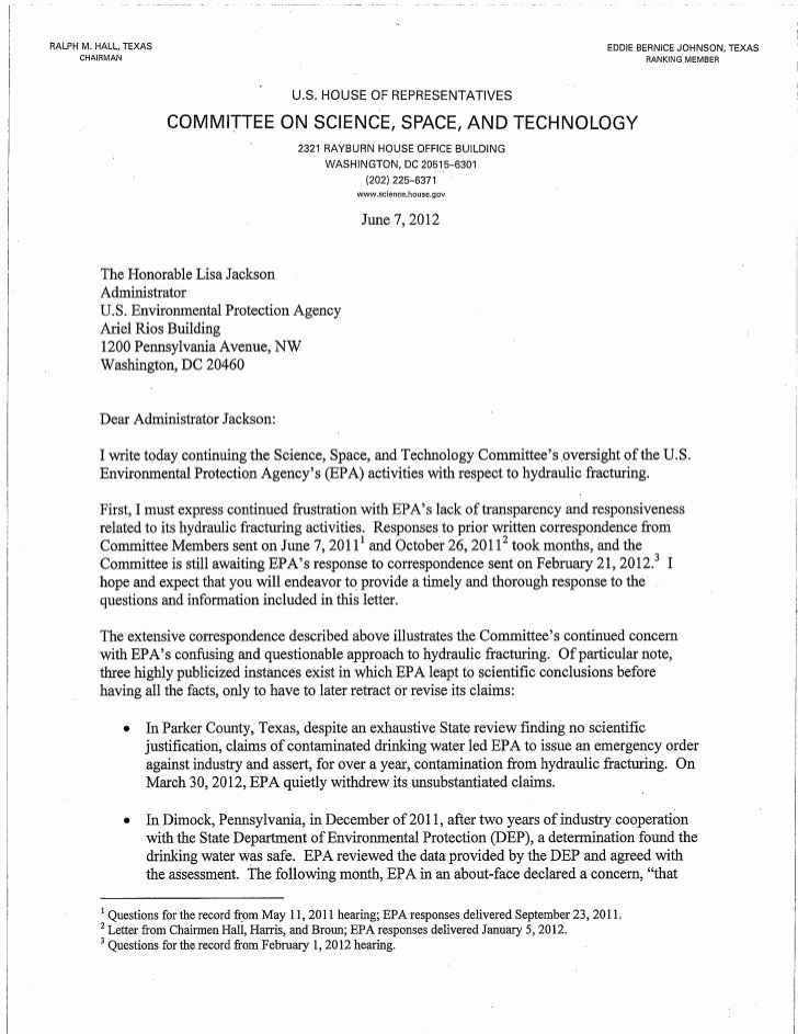 Letter to Congress format Unique Letter From Congressman andy Harris R Md to Epa