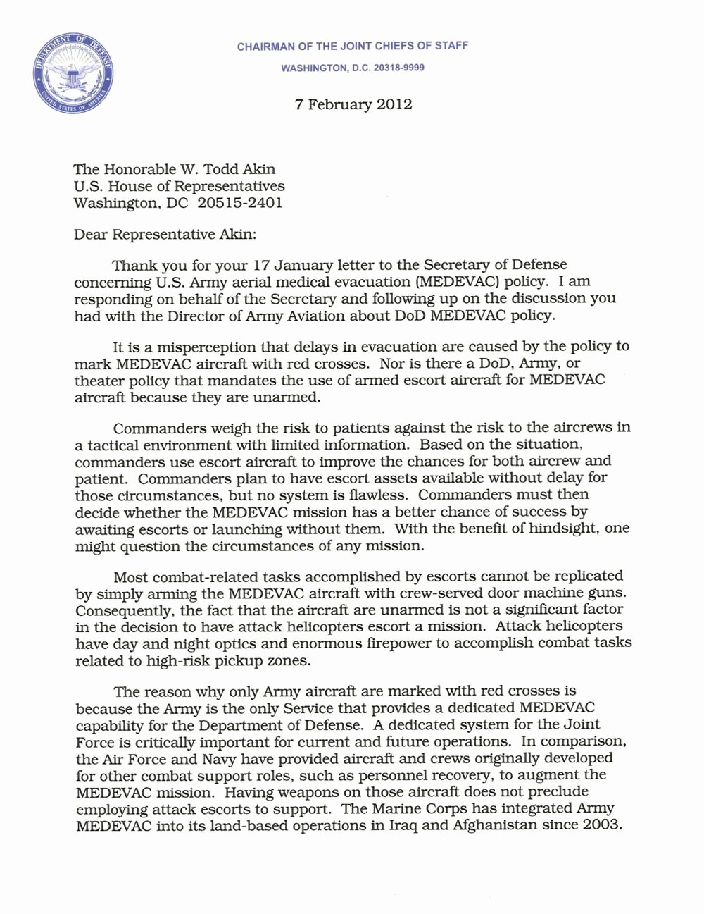 Letter to Congressman format Elegant New Letter From Joint Chiefs Of Staff to Congress