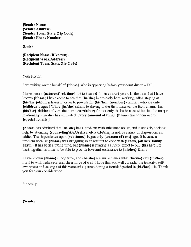 Letter to Court format Luxury Character Letters for Court Templates Google Search