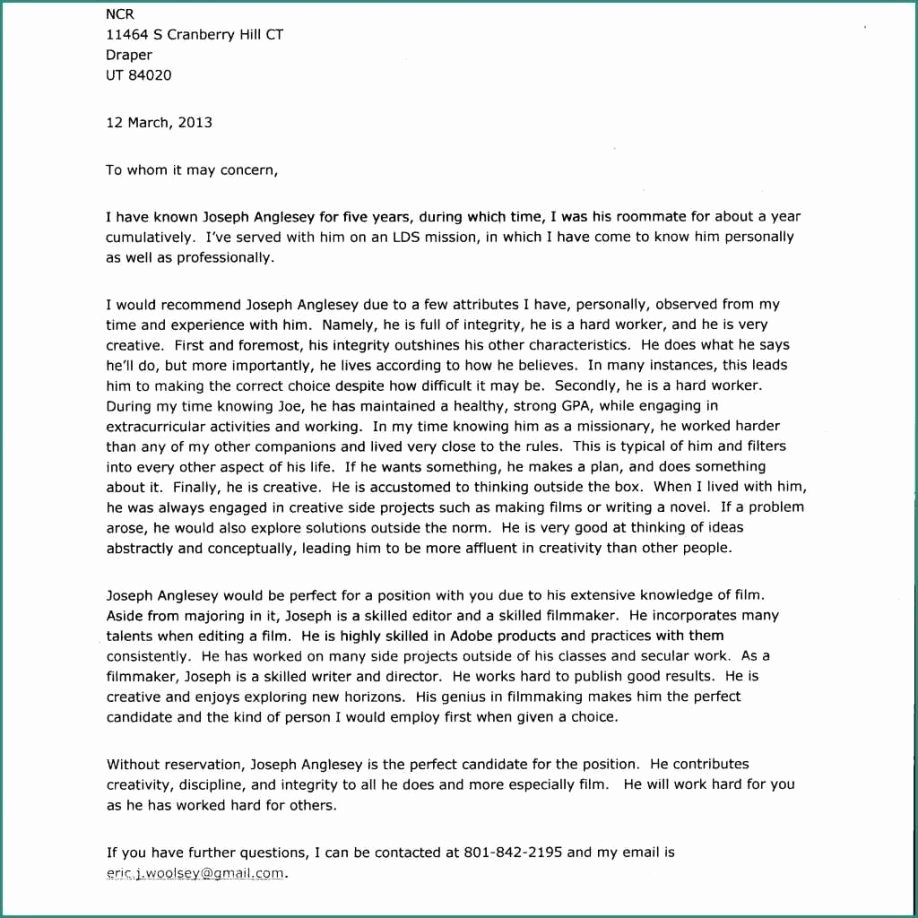 Letter to Court format Unique Character Reference Letter for Court Child Custody