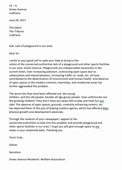 Letter to Editors format Beautiful Letter to the Editor Sample for Students