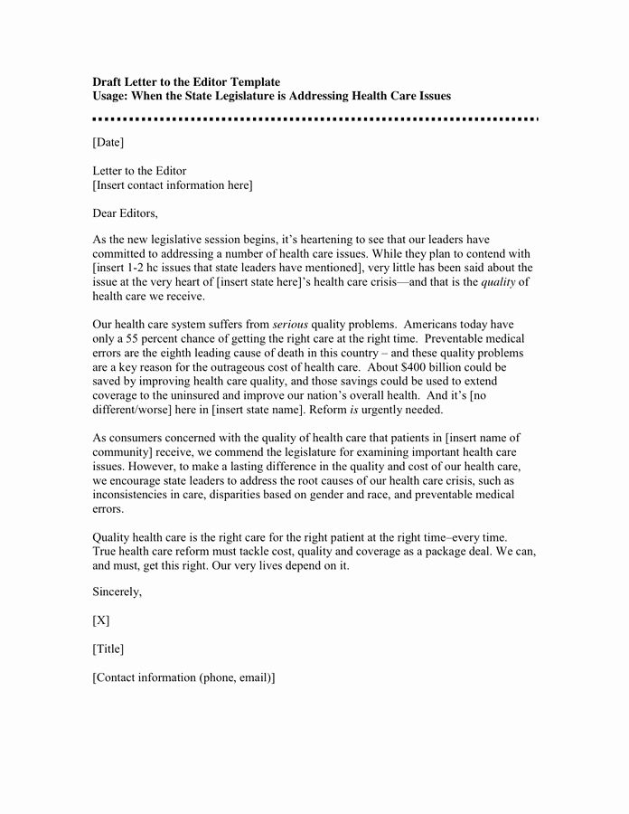 Letter to Editors format Elegant Draft Letter to the Editor Template In Word and Pdf formats