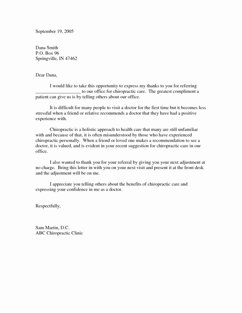 Letter to Referring Physician Lovely 9 Thank You Letter to Referring Physician Template