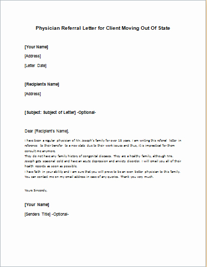 Letter to Referring Physician Template Awesome Thank You Letter for Referral to Another Doctor