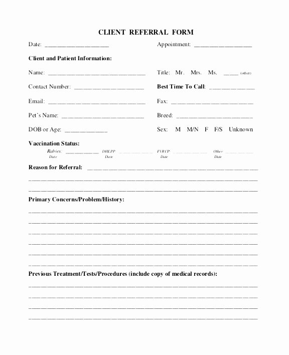 Letter to Referring Physician Template Lovely 12 Patient Referral form Template Utixy