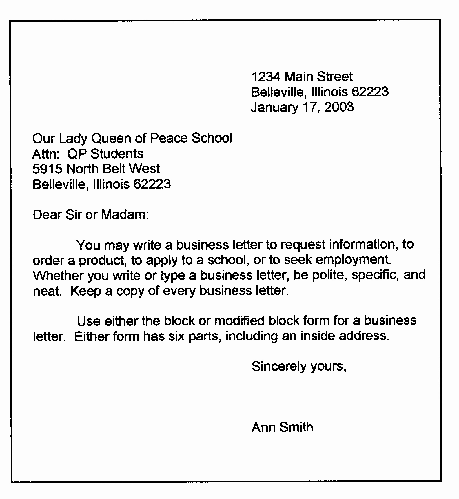 Letter Writing format for Students Awesome Personal Business Letter format