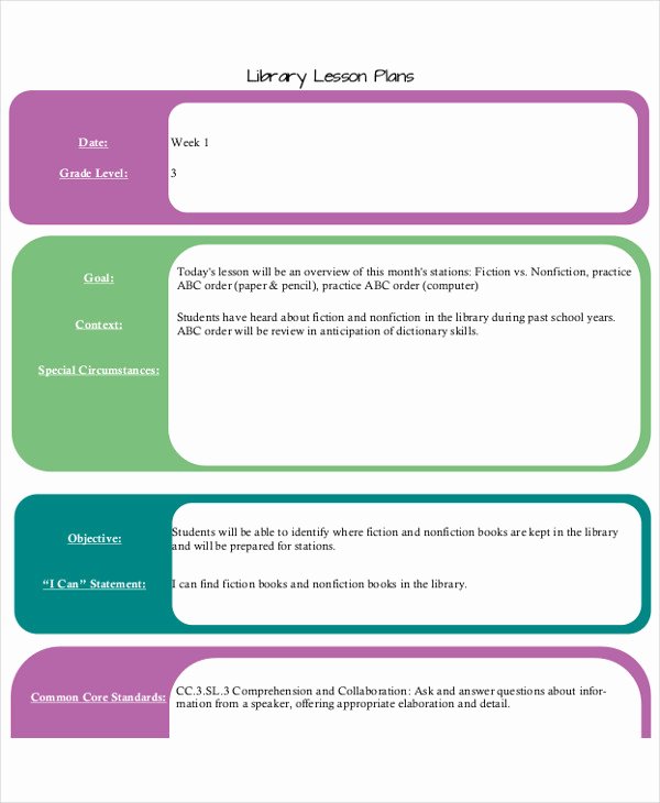 Librarian Lesson Plan Template Lovely 40 Lesson Plan Templates