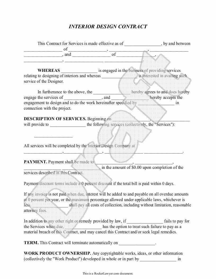 Living Agreement Contract Lovely Interior Design Contract Agreement Template with Sample