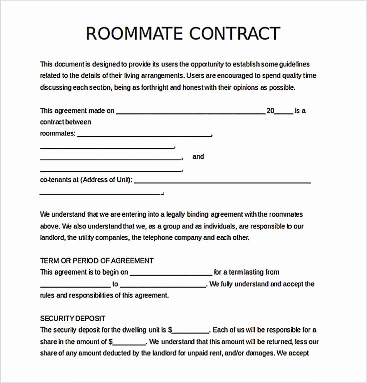 Living Agreement Contract Template Fresh Best 25 Roommate Agreement Ideas On Pinterest