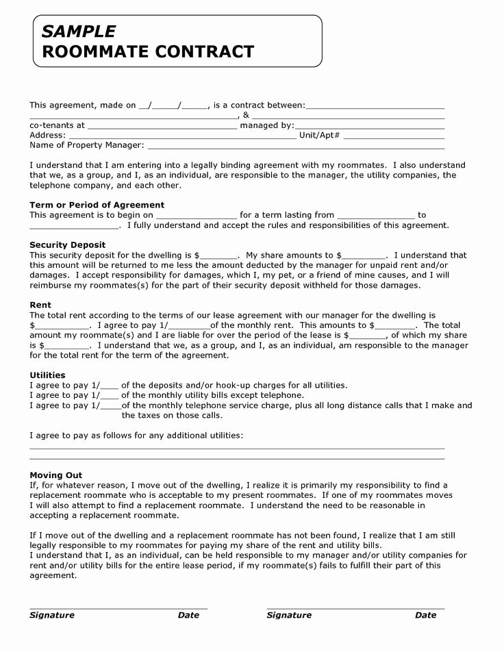 Living Agreement Contract Template Lovely Pany Contract Template