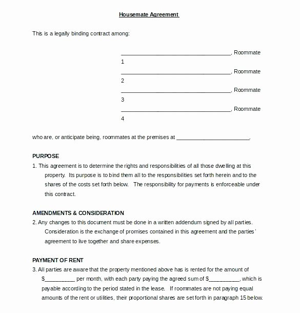 Living Agreement Template Elegant House Rules for Roommates Template – Carpatyfo