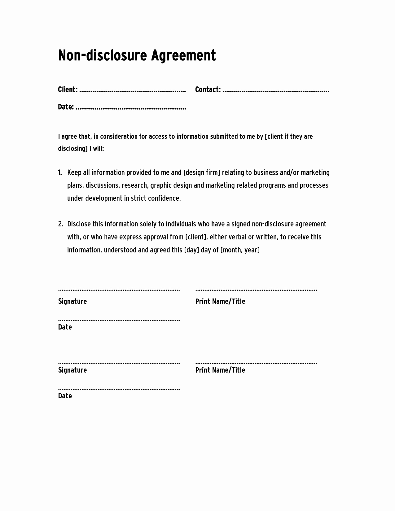 Living Agreement Template Inspirational Non Disclosure Agreement Template Confidentiality