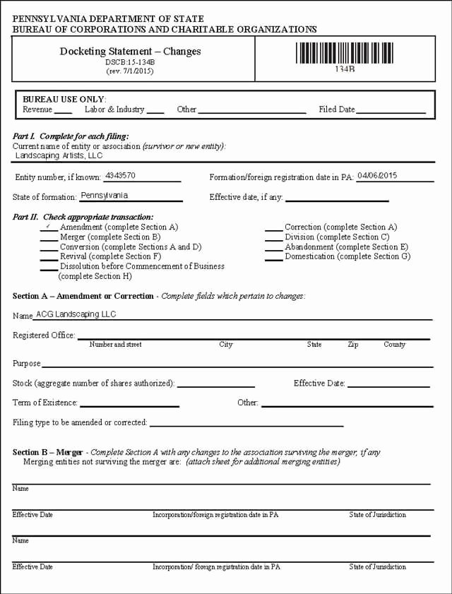 Llc Ownership Transfer Agreement Template Fresh Pennsylvania Llc Name Change Instructions Certificate Of