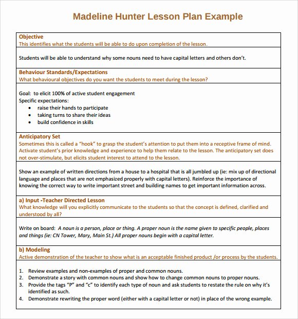 Lli Lesson Plan Template Inspirational Madeline Hunter Lesson Plan Template Word Document