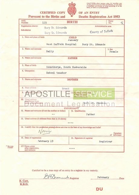 Long form Birth Certificate Sample New Birth Certificate Uk