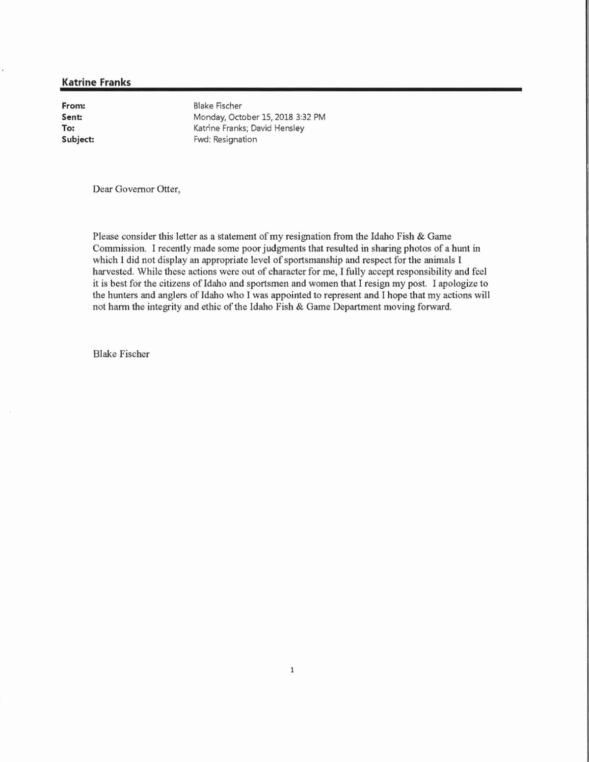 Lox Letter Example Best Of Blake Fischer’s Resignation Letter