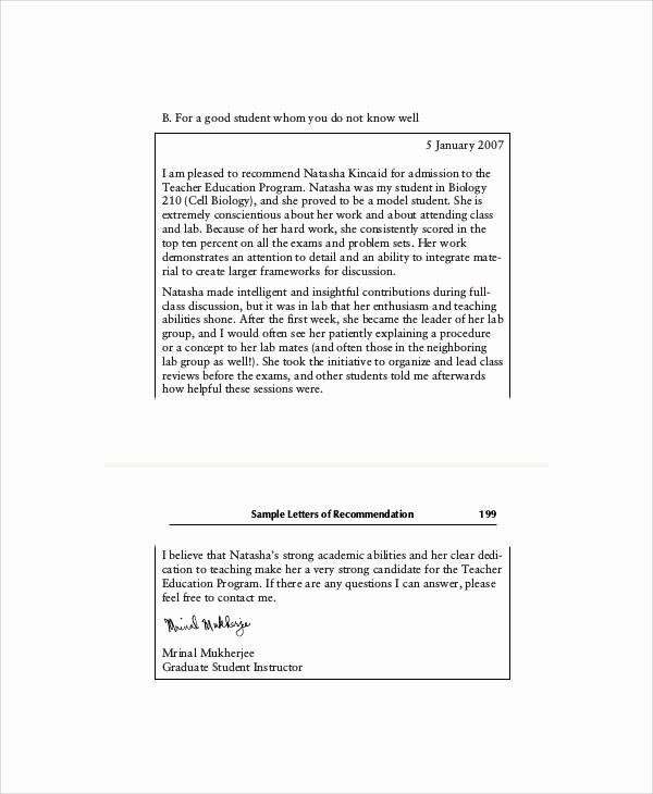 Lsac Letter Of Recommendation form Beautiful 10 School Re Mendation Letter Samples
