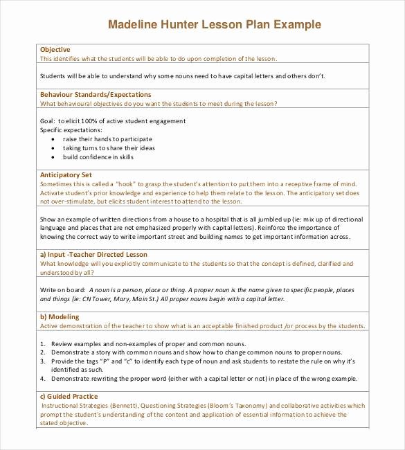 Madeline Hunter Lesson Plan Template New 59 Lesson Plan Templates Pdf Doc Excel