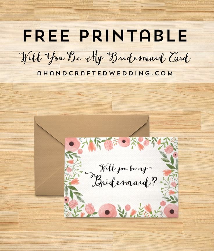 Maid Of Honor Proposal Letter Beautiful Free Printable Will You Be My Bridesmaid Card