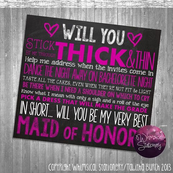 Maid Of Honor Proposal Letter New Maid Of Honor Proposal Cards Printable File Ly ask