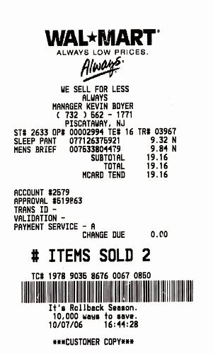 Make Fake Walmart Receipt Beautiful Receipt for Payment – ifa Rennes