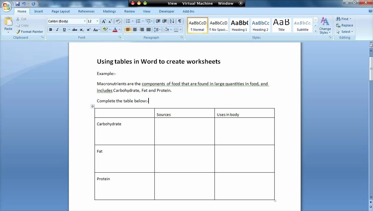 Making A form In Word Beautiful How to Use Tables In Word to Create A Worksheet