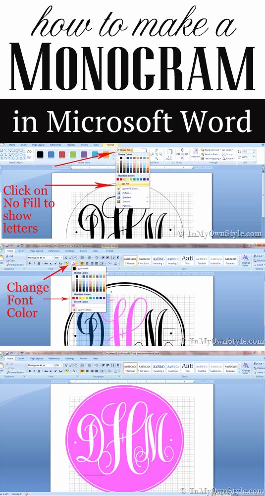 Making A form In Word Lovely How to Create A Monogram Using Microsoft Word