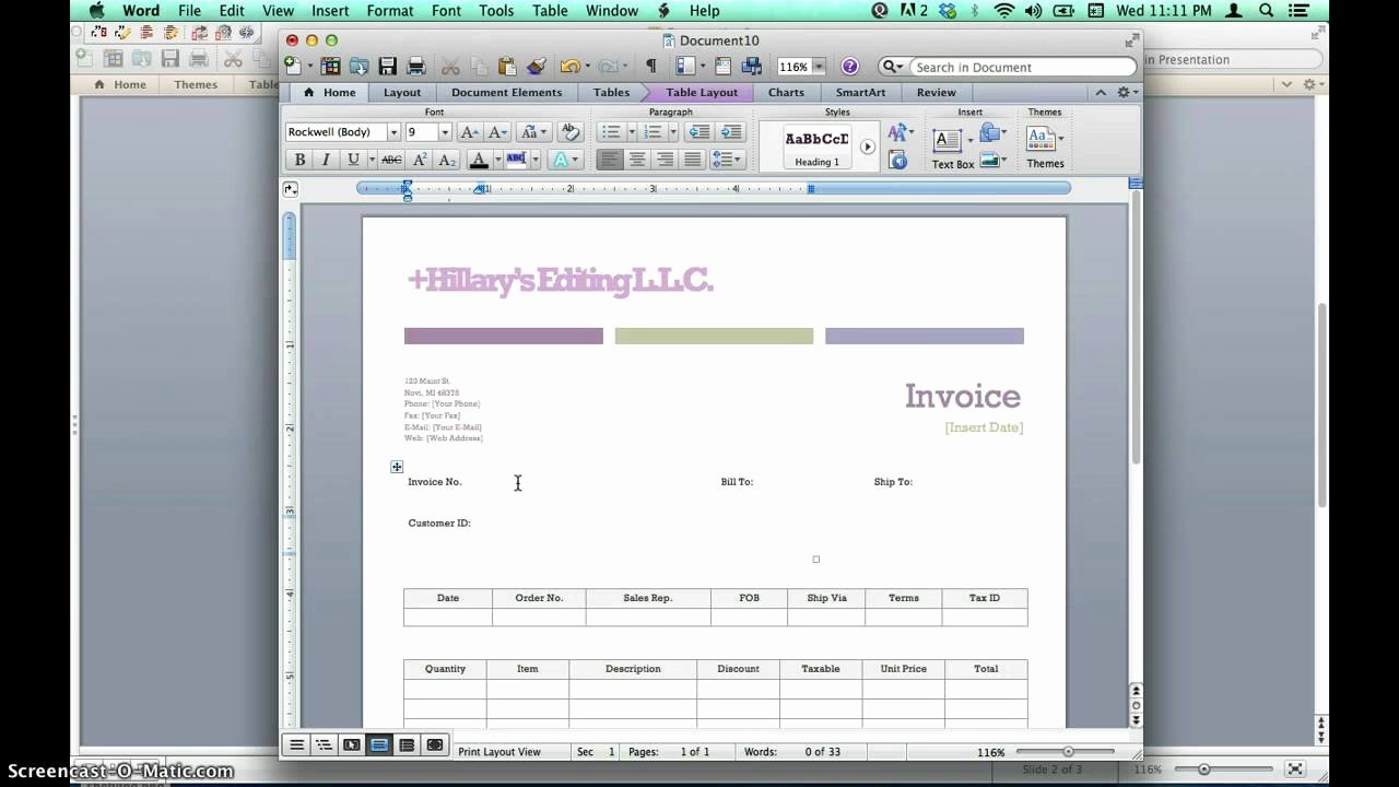 Making form In Word Beautiful Creating Invoices Using Microsoft Word Templates