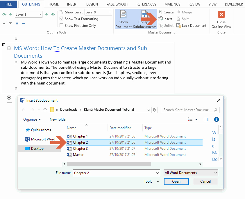 Making form In Word Beautiful Ms Word How to Create Master Documents and Sub Documents