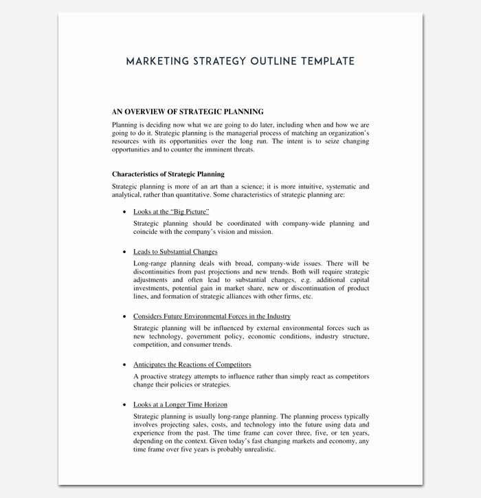 Marketing Plan Template Word Beautiful Marketing Plan Outline Template 16 Examples for Word