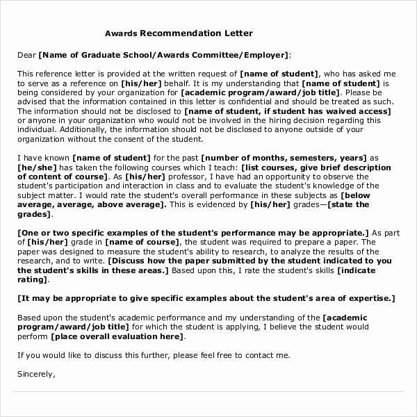 Masters Program Recommendation Letter Inspirational 44 Sample Letters Of Re Mendation for Graduate School