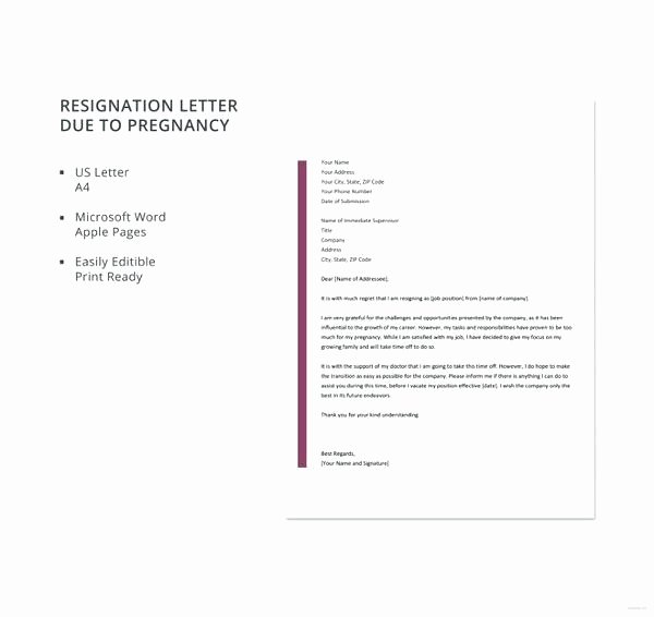 Maternity Leave Plan Template Fresh after Maternity Leave Resignation Letter Example Template